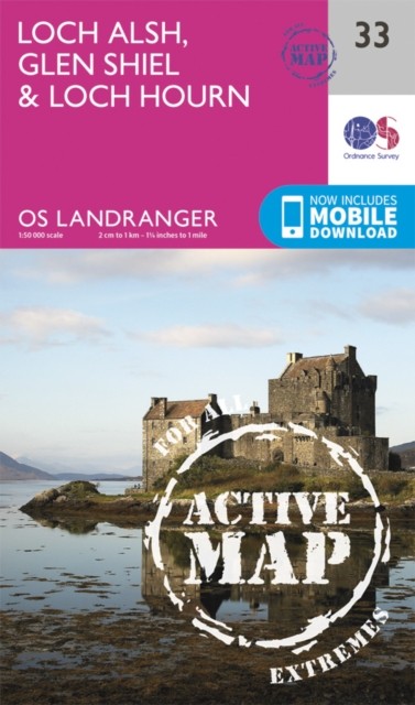 Loch Alsh, Glen Shiel & Loch Hourn by Ordnance Survey (Sheet map, folded)