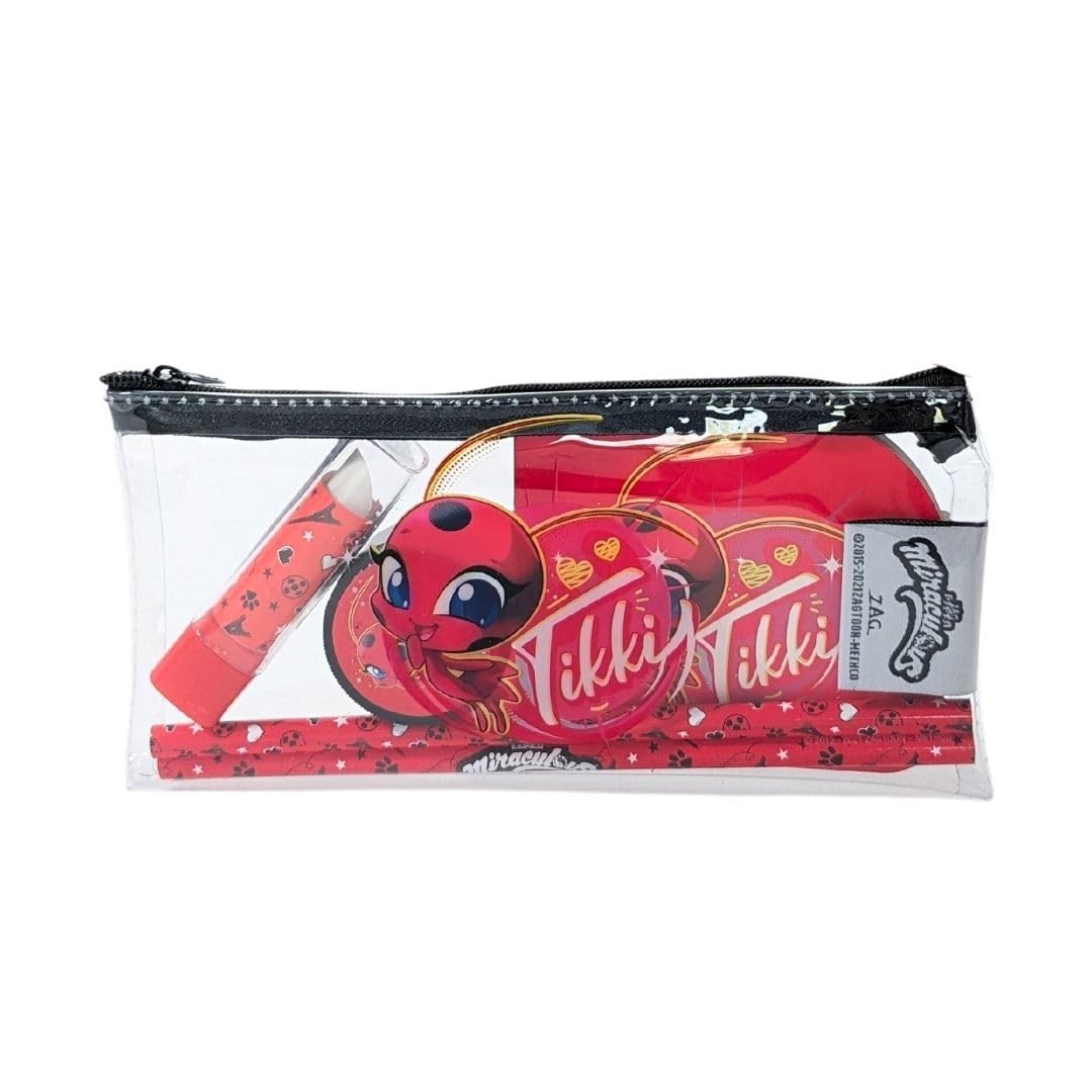 Trousse Miraculous écolière garnie et trousse transparente enfant