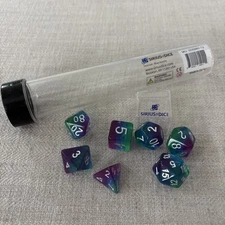 Sirius Dice Blue Aurora Semi-Transparent 7 Dice Set Dice 