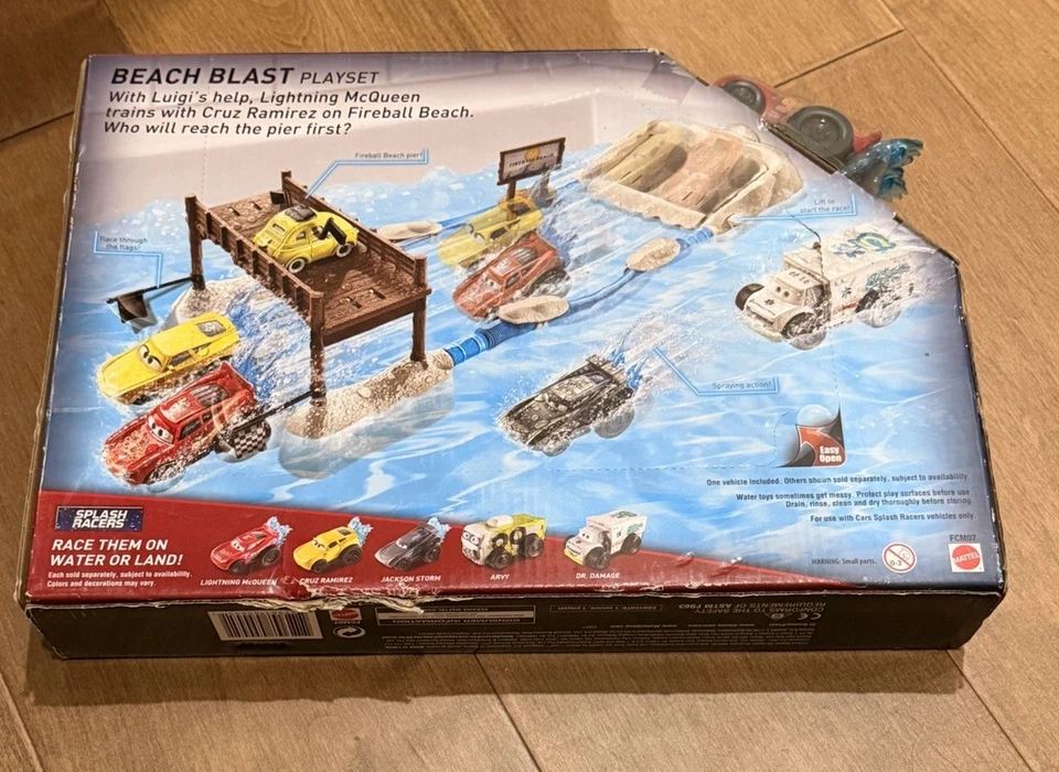 Mattel Disney Pixar Cars 3 Splash Racers Beach Blast Juego Iluminación McQueen Foto 2 de 3