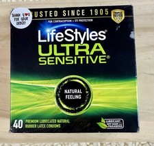 Lifestyles Ultra Sensitive Condoms, Natural Feeling 40 count SEALED NEW