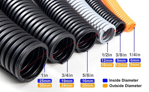 10FT 1” Wire Loom Split Tubing Auto Wire Conduit Flexible Cover - 第 2/6 張圖片