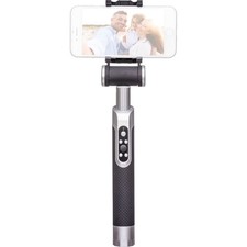 Pictar Smart Selfie Stick with Rechargeable Battery, Black  Silver