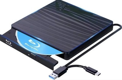 USB3.0 External Blu-ray Optical Drive for Laptop PC Windows 11/10 Mac 3D BD-RW