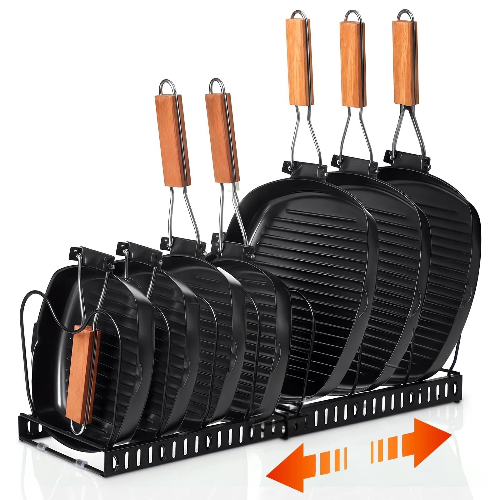 Pots and Pans Organizer,Rack for under Cabinet,Expandable Pot Lid Kitchen Cab...