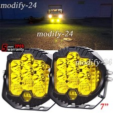 Snow Plow 7inch Yellow Led Work Lights Truck Tractor Headlight Tractor Suv Utv