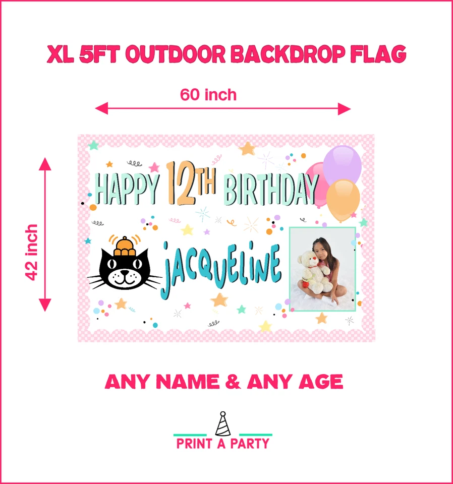 Póster telón de fondo de pancarta de cumpleaños Jellycat Foto 2 de 4