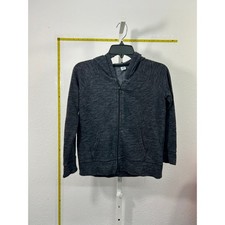 Old Navy Boys Charcoal Gray Marl Full Zip Hoodie Sweatshirt Size L 10-12 Raglan