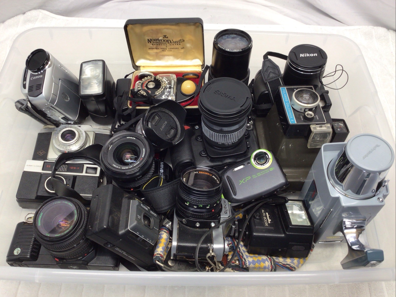 UNTESTED Mixed Lot Of Film/Digital/Video Cameras/Lens And Accessories/Vintage
