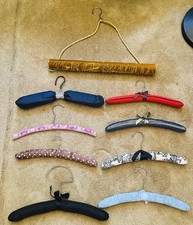 Vintage Set Of 9 Padded And 1 Crocheted Assorted Hangers