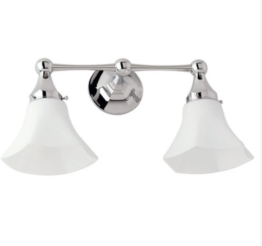 Aplique de baño Ginger Empire doble luz ópalo satinado 682-2SO/PN W8 Foto 3 de 4