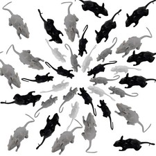 ROYHOO 36PCS Plastic Mini Fake Rat Plastic Mouse Toys Decorations Realistic P...