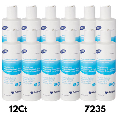 Coloplast Gentle Rain Body Wash & Shampoo 8oz Sensitive Skin 7235 Exp6 2027 12Ct