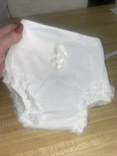 Vintage Diaper Cover Alexis Baby Girl Handi-Panti Bloomers White W/Lace USA Made