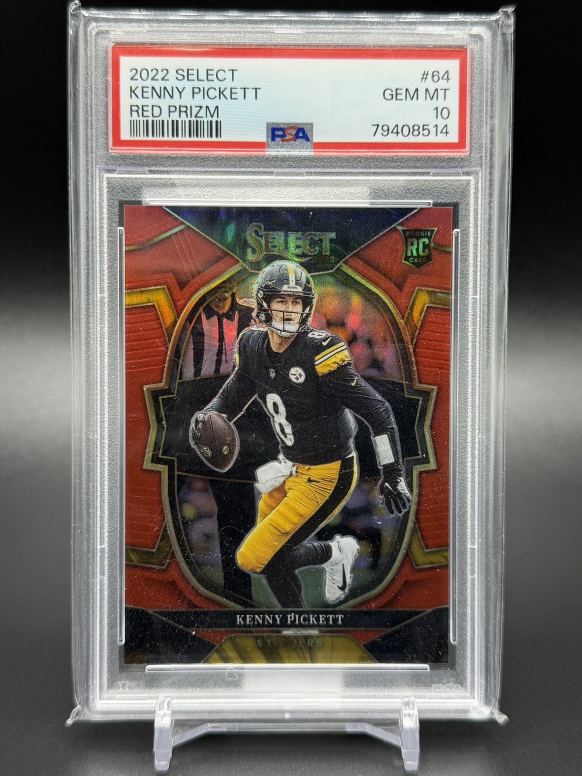 2022 Panini Select - Concourse Kenny Pickett #64 Red Prizm /99 (RC) PSA 10