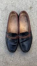 Vtg Allen Edmonds Newcomb Black/Brown Woven Leather Loafers Size 12D Made In USA