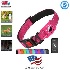AirTag Dog Collar with AirTag Holder Compatible for Air Tag, Reflective Soft ...