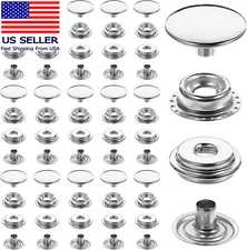 240 PCS 60 Sets Stainless Steel Snap Button Kit, Heavy Duty 15Mm Metal Snap-Fast