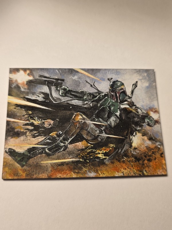 Star Wars Boba Fett EE-3 Battle Bounty Hunter Art Rare Sketch Masterworks /1