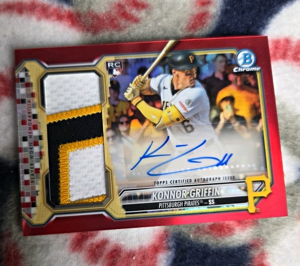 2026 Bowman Chrome Konnor Griffin Jumbo Chrome Auto Relic JCAR-KG True Red /5