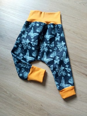 Mitwachs-Hose,Demin,Schmetterlinge,Handmade,längere Bündchen,Freizeit,Kita,Spiel