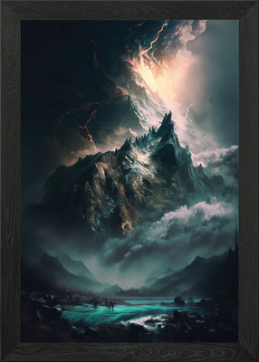Gerahmtes Wandbild Chaotischer Vulkan Poster Leinwanddruck Bild