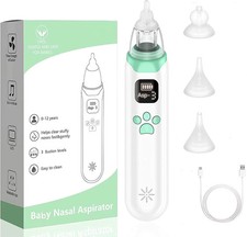 Electric Baby Nose Cleaner with 3 Silicone Tips Adjustable Suction Electric