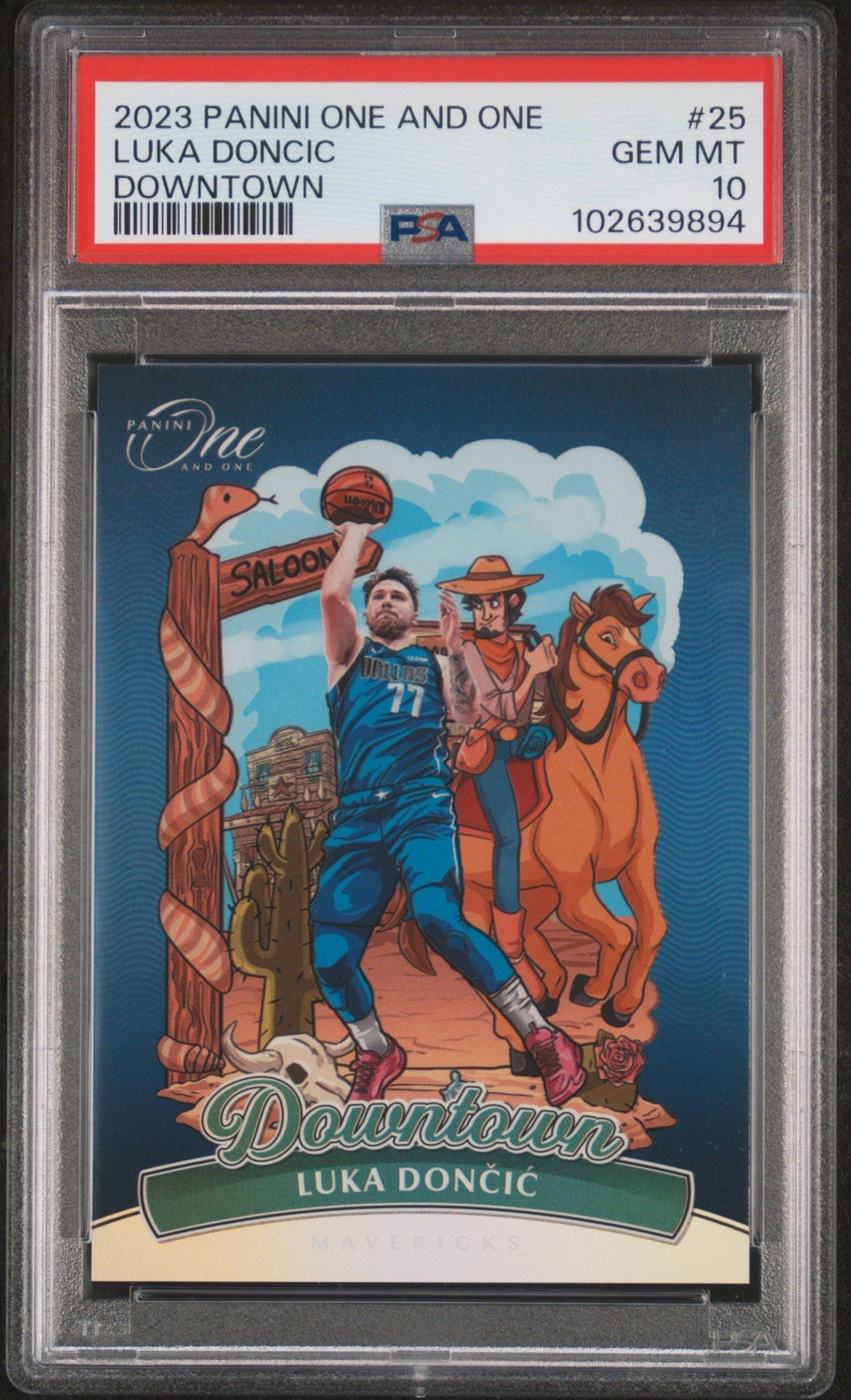 Luka Doncic Downtown PSA 10 GEM MINT 2023 Panini One And One SSP #25 Low Pop