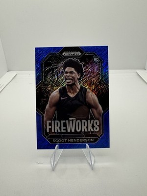 2023 Prizm Draft Picks - Fireworks Scoot Henderson #3 Blue Shimmer Prizm /19 