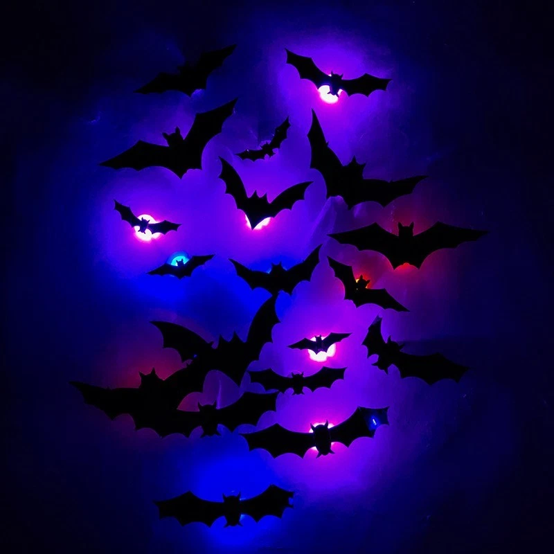 3D Bat Stickers Bat Stickers Set Halloween Party Setup Various Sizes For Bedroom - Image 2 of 4