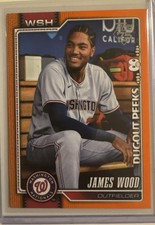 2026 Topps series 1 James Wood Celebration Dugout Peeks Orange /25 SSP  #349
