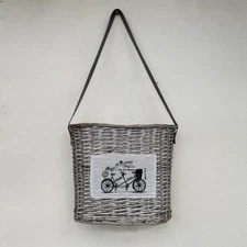 Farmhouse X-Large boho vintage inspire wall Hanging basket 13”X18”