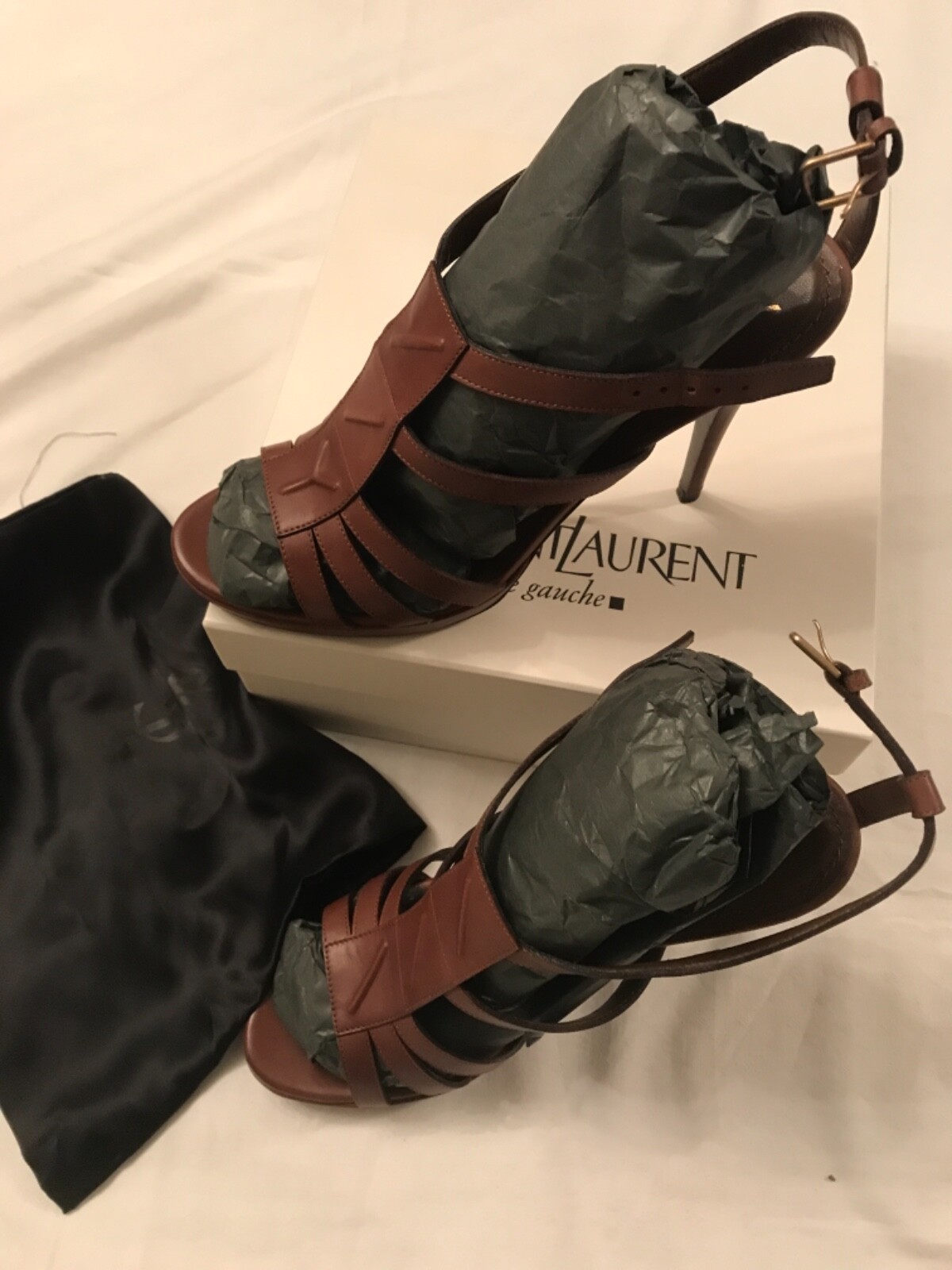 Sandali Yves Saint Laurent marrone scuro taglia 8 EU 41