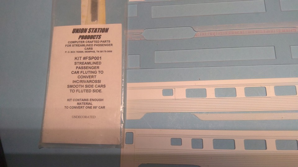 HO Scale Union Station Plastic Passenger Car Sides Kit SP001 Set of 2