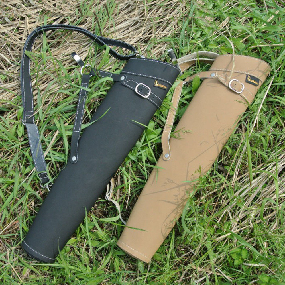 Pure Leather Back Shoulder/Waist Arrow Quiver Bag Case 52X13cm For