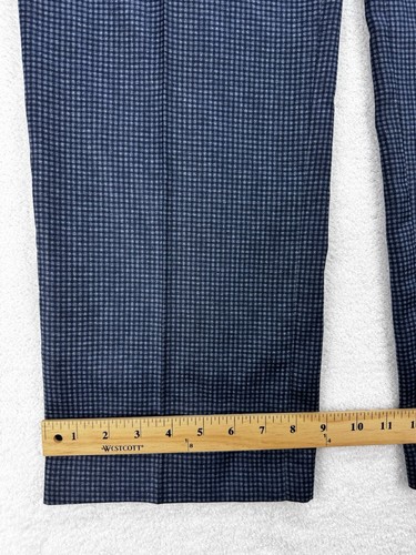 Jack Nicklaus Chino Golf Pants Men 34x30 Blue Gray Gingham Check Plaid Trousers - Picture 8 of 9