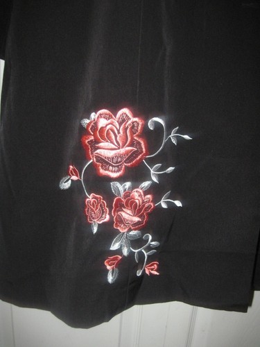 Maggie Sweet Damen 3X schwarzer Polyestermantel mit Stickerei genähte Blume Neu - Bild 5 von 19