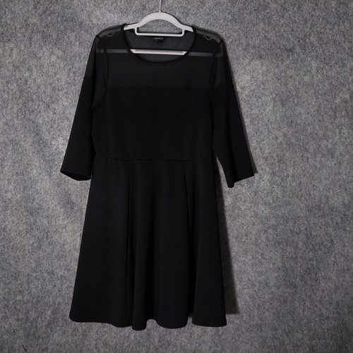 Torrid Kleid 00 M Modal Ponte Strick Skater Netzärmel schwarz Stretch Whimsigoth