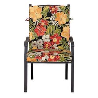 Outdoor Patio High Back Dining Chair Cushion Seat Back Black Red Green Floral Outdoor Patio High Back Dining Chair Cushion Seat Back Black Red Green Floral