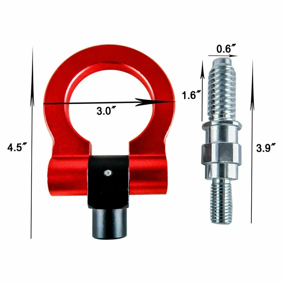 1x Gancho de remolque de metal rojo deportivo CNC pista carreras para BMW 325i 328i 330i 335i E90 E46 Foto 2 de 4