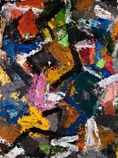 Abstract expressionist oil painting on panel OOAK art Contemporary modern