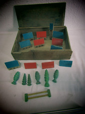 alte Kiste Holzbausteine Häuser Bäume Holz Bausteine Bauklötze antik