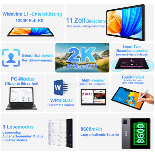 NEW Tablet 14 Zoll Android 14 18GB+128GB/18GB+256GB Octa core 5G.WiFi Tablets 4G - Bild 2 von 15