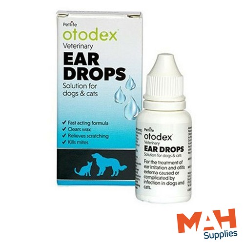Otodex Ear Drops Cats Dogs Clears Wax Kills Mites Relieves Scratching