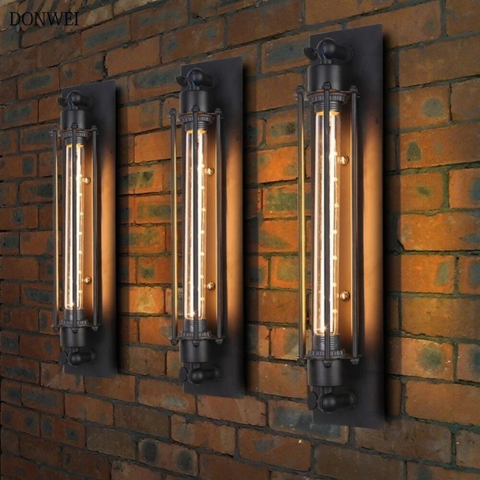 E27 Vintage Wall Light Retro Industrial Metal Wall Sconce W-filament Wall Lamp - Image 4 of 4