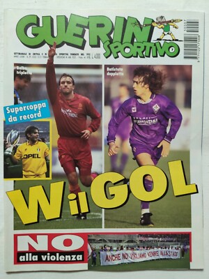 Guerin Sportivo N°34 - 2001 - Batistuta, Rui Costa, Zidane - Supercoppa Italiana