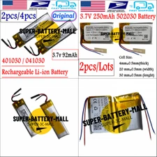 1/2/4pcs 401030 041030 502030 052030 Li-ion Rechargeable Battery 92mAh / 250mAh
