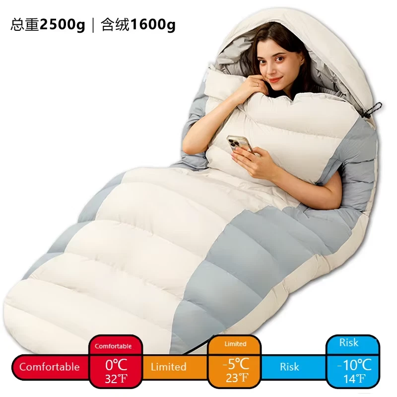 Lohascamping Stretchable down Sleeping Bag Machine Washable Ultralight 3 Season