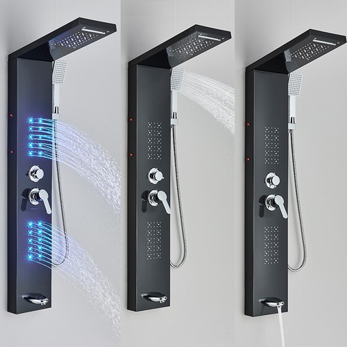 Colonna Pannello doccia idromassaggio LED Set Acciaio inox con Doccetta Cascata - Foto 63 di 136