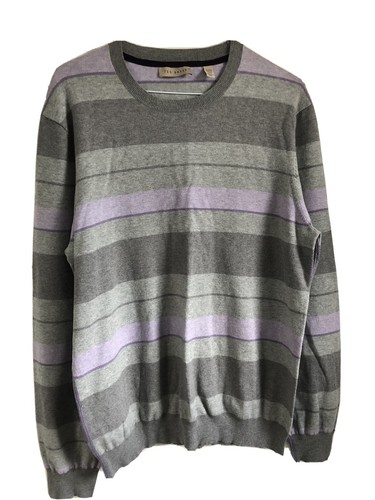 Grey Striped Jumper Sweater VGC | eBay